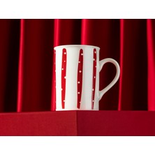 Madame Coco Rêver Ligne New Bone China Kupa - Beyaz/Kırmızı - 225 ml