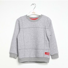 Modelli Bisiklet Yaka Sweatshırt Gri