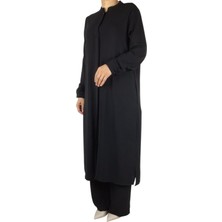 Kadın Hakim Yaka Tunik Önü Gizli Düğmeli Yanlardan Gizli Cepli Pantolon Beli Lastikli Pantolonlu Takım