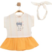 Bandanali Muslin Elbise Sarı