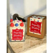 El Yapımı Magnolia Mum -Doğal Soya Wax - Vanilya Kokulu
