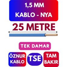 Öznur 1,5 mm Nya Kablo Metre Seçenekli (Mavi)