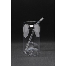 330 ml Borosilikat Cam Bardak Seti (Cam Pipetli) Tekli – Kahve, Çay ve Tüm Soğuk & Sıcak Içecekler Için