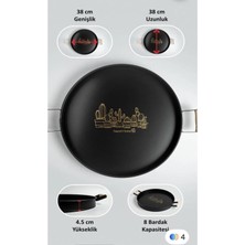 37 cm Ahşap Kulplu Metal Tepsi