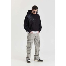 Siyah Oversized Dark Shooting Star Hoodie - Rahat ve Şık Erkek Kapüşonlu Üst