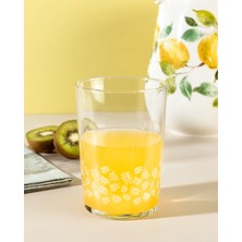 Madame Coco White Leaves Pierretta 4 lü Meşrubat Bardağı Seti - 510 ml