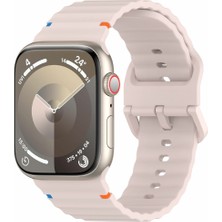 Apple Watch 10 9 8 7 6 Se Ultra Uyumlu 42 44 45 46 49MM Rebbit Çizgi Desenli Tokalı Spor Silikon Kordon Kayış