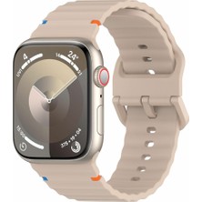 Dexmon Apple Watch 11 10 46mm - 6 7 8 9 10 11 SE Ultra Uyumlu 42 44 45 49mm Rebbit Çizgi Desenli Tokalı Spor Silikon Kordon Kayış