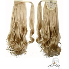 Zeysum Küllü Sarı Renk Dalgalı Cırtcırtlı Saç Postiş 60 cm Isıya Dayanıklı Kalite Fiber