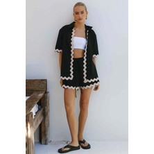 Harry Short - Mini Boy, Oversized Kesim, Dalgalı Kenar, Ayarlanabilir Kemerli Şort