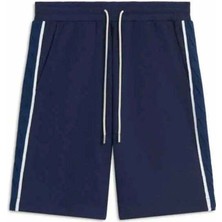 Konforlu Navy Kısa Eşofman Şort - Torsades Modeli, 100% Polyester