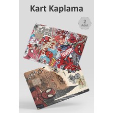 Poster Temalı 2'li Spiderman Örümcek Adam Kart Kaplama Sticker Kredi/banka Kartı Kaplama