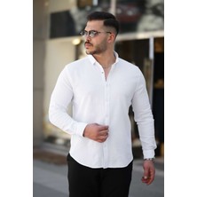 Beyaz Slim Fit Düz Gömlek (Özel Günler ve Mezuniyet Için Uygundur)