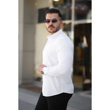 Beyaz Slim Fit Düz Gömlek (Özel Günler ve Mezuniyet Için Uygundur)