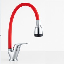 Spiral Hortumlu Mutfak Musluğu Seti - Siyah Esnek Başlıklı, Krom Batarya