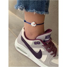 Murano Cam Boncuk Bulutlu Mavi Halhal