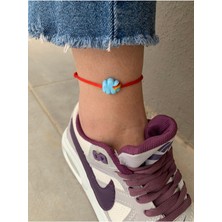 Murano Cam Boncuk Bulutlu Kırmızı Halhal