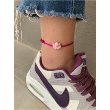 Murano Cam Bulutlu Fuşya Halhal