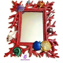 Morlalem Deniz Midye Mercan Kabartmalı 30cm Kare Çerçeve Silikon Kalıp K-941