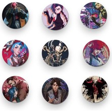 9 Adet Arcane Jinx Temalı Rozet 44 mm
