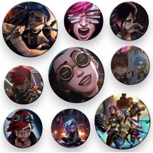 9 Adet Arcane Jinx Temalı Rozet 44 mm Model 3