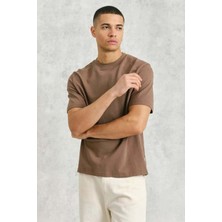 Dean T-Shirt Textured Walnut - Rahat Kesim ve Yüksek Kalite Organik Pamuk