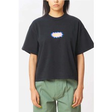 Kadın Baskılı %100 Pamuk Tişört – Pembe & Siyah Renk Seçenekli