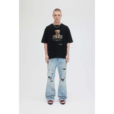 Gametime T-Shirt - Domrebel Teddy Bear Baskılı Rahat Fit Tişört