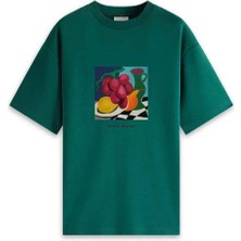 Başlık: Le T-Shirt Nature Morte - %100 Pamuk, Rahat Kesim, Koyu Yeşil Tişört
