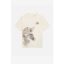 Organik Pamuklu, Undyed Falcon T-Shirt - Erkeklere Özel Konforlu Üst