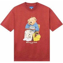 %100 Pamuk Making The Grade Bear Tişört - Maroon Renk, Doğru Beden Seçimi