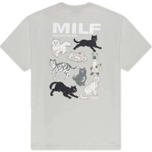 Erkekler Için %100 Pamuk Man I Love Felines T-Shirt - Gri Renk ve Güzel Kesim ---