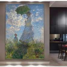 Woman With A Parasol - Şemsiyeli Kadın Kanvas Tablo