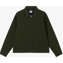 Obey Stripe Zip Up Ceket - Erkekler Için Şık ve Konforlu Khaki Renk