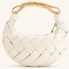 Şık Orla Weave Vegan Deri Kadın Çantası - Telefonunuzu Taşıyın (Iphone 14 Pro Max Uyumu)