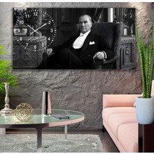 Saatli Atatürk Panoramik Kanvas Tablo