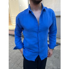 Erkek Dökümlü Müslin Gömlek Old Money Giyim