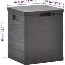 Bahçe Depolama Sandığı Balkon Saklama Dolabı Kapaklı Plastik Sandık 50X45X50CM 120 Litre Antrasit