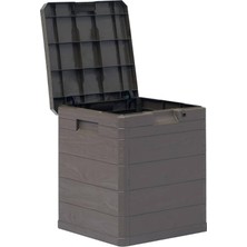 Bahçe Depolama Sandığı Balkon Saklama Dolabı Kapaklı Plastik Sandık 50X45X50CM 120 Litre Antrasit