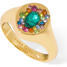 Regency Signet Ring 1.8x1.5 Cm, Renkli Modern Signet Yüzük Zarif Tasarım