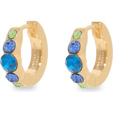 Gem Huggie Hoops 1.5x1.5 cm Renkli Küçük Halka Küpeler, Şık ve Zarif Tasarım