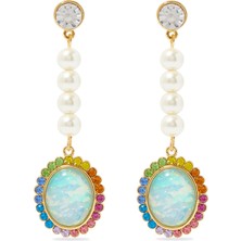 Regency Droplet Küpe 2x1 Cm, Renkli Damla Formlu Zarif Kadın Aksesuarı