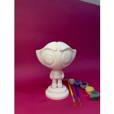 Powerpuff Girls – Buttercup Figür Boyama Seti 15 CM3D Yazıcı Üretimi + 6 Renk Akrilik Boya + 2 Fırça