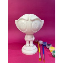 Powerpuff Girls – Buttercup Figür Boyama Seti 15 CM3D Yazıcı Üretimi + 6 Renk Akrilik Boya + 2 Fırça