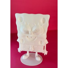 Süngerbob Figür Boyama Seti – 15 cm | 3D Yazıcı Üretimi | 6 Renk Akrilik Boya + 2 Fırça