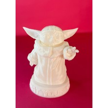 Baby Yoda Figürü Boyama Seti – 15 cm | 3D Baskı + 6 Akrilik Boya + 2 Fırça Kendin Yap Seti