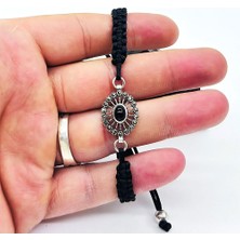 Tesbih Pasajı Zirkon ve Oltu Taşı İşçilikli 925 Ayar Gümüş Bileklik