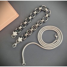 Voyageaccessory Ikili Ürün Fırsatı Paslanmaz Çelik Billeklik ve Erkek Kolye /ister Spor Ister Klasik Tarz