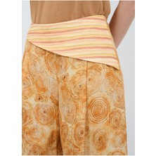 adL Desenli Keten Pantolon