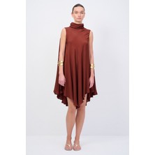 adL Moda Tutkusu Saten Dökümlü Elbise